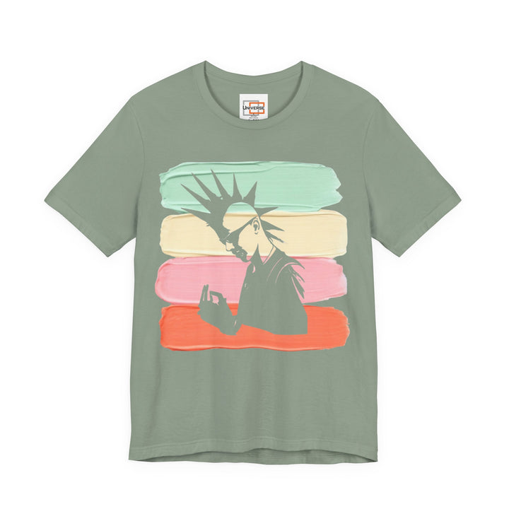 Vintage Punk Pastel Stripes — Unisex Graphic Tee | Universe