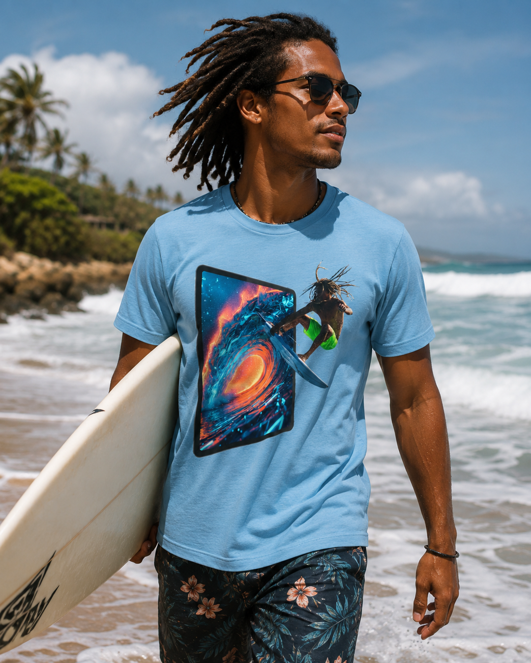 Fire Wave Surfer Portal Mockup — Universe Digital