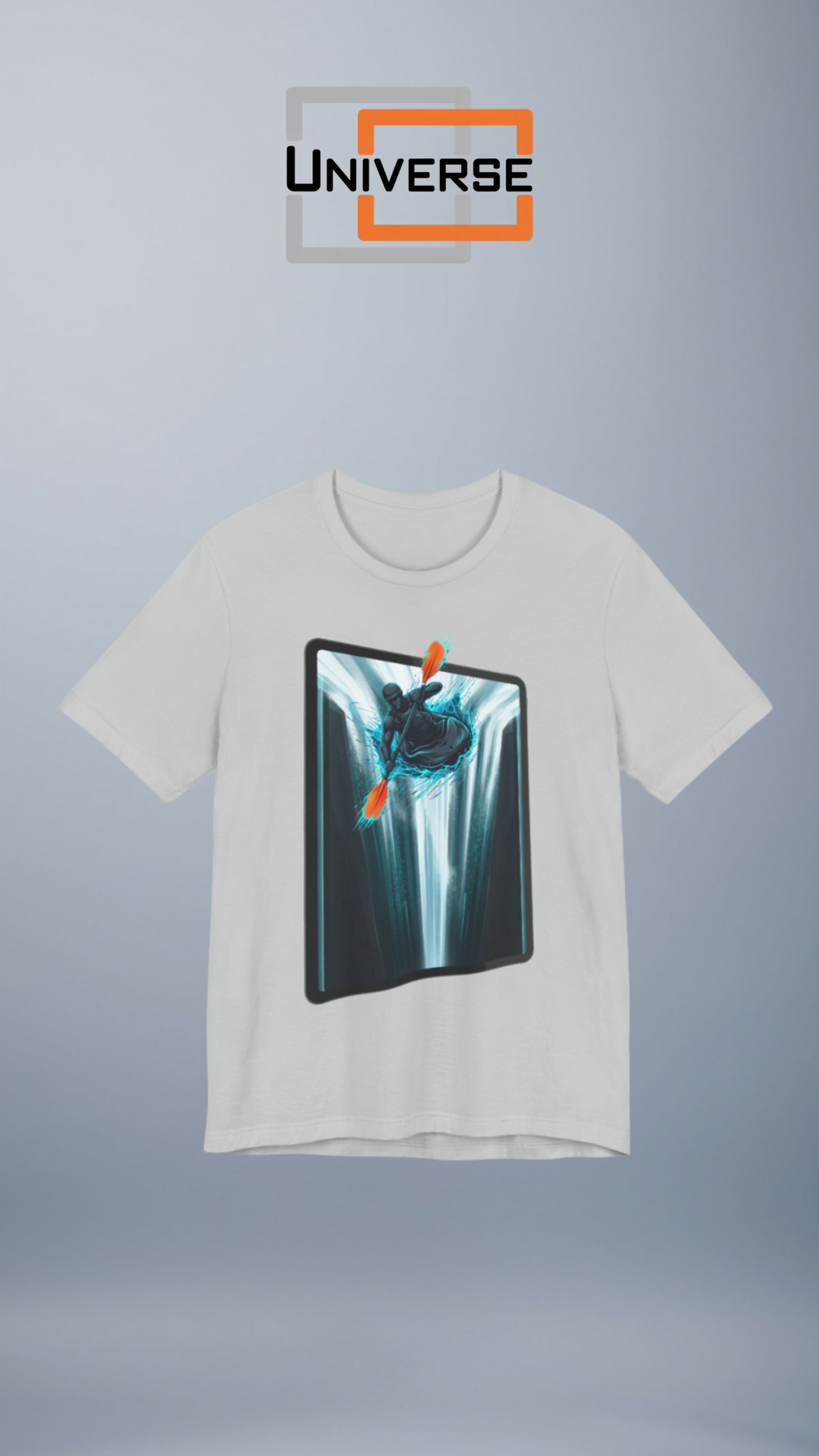 Kayak Waterfall Portal Branded Design Portrait — Universe Digital