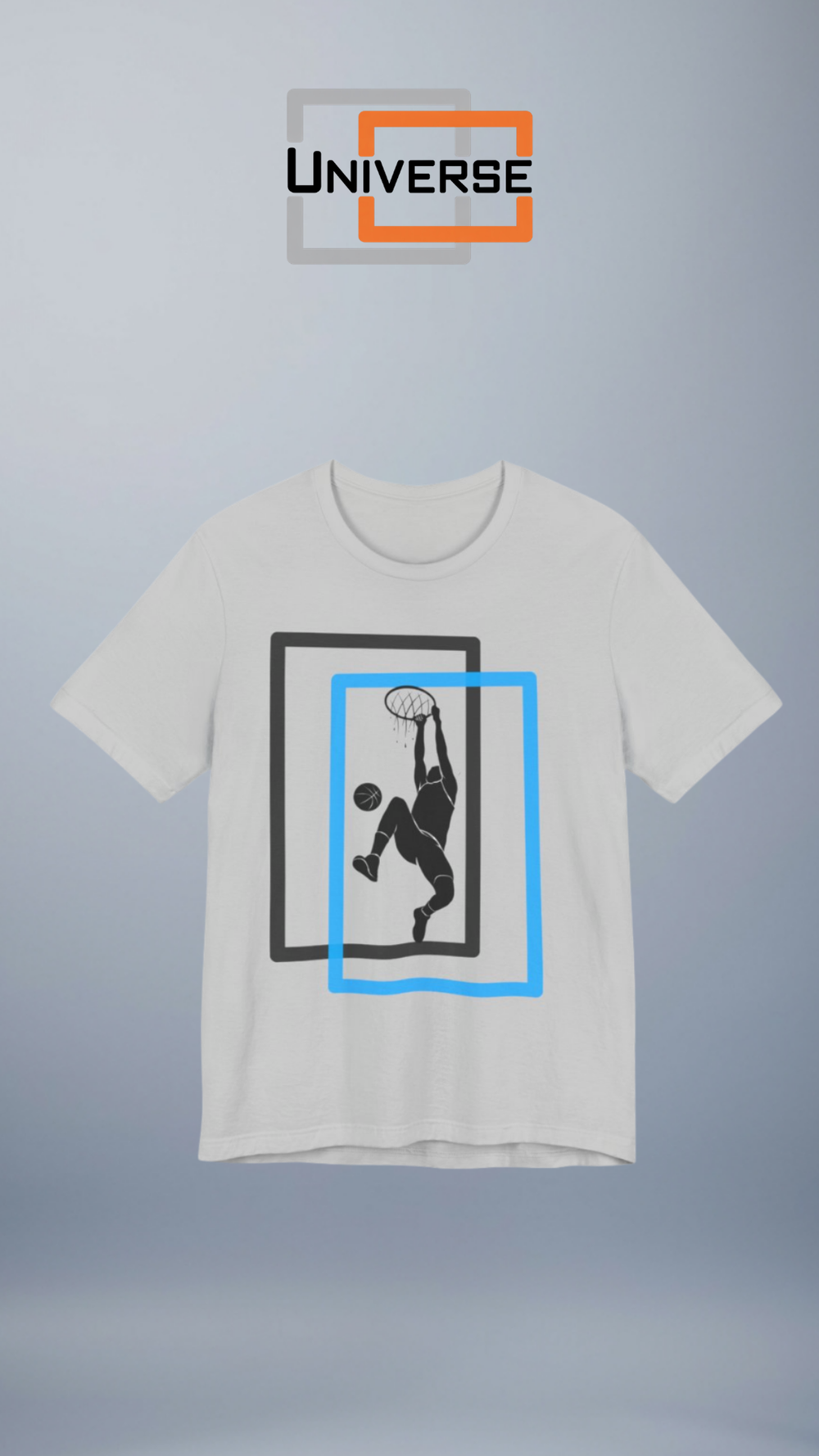 Minimal Basketball Dunk Light Branded Design Portrait — Universe Digital