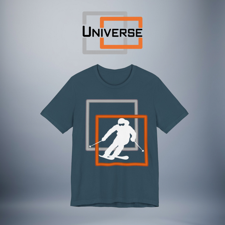 Minimal Downhill Skier Dark Branded Design — Universe Digital