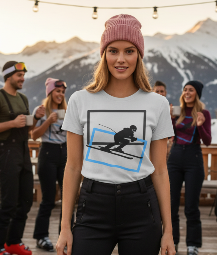 Minimal Downhill Skier Light 2 Mockup — Universe Digital