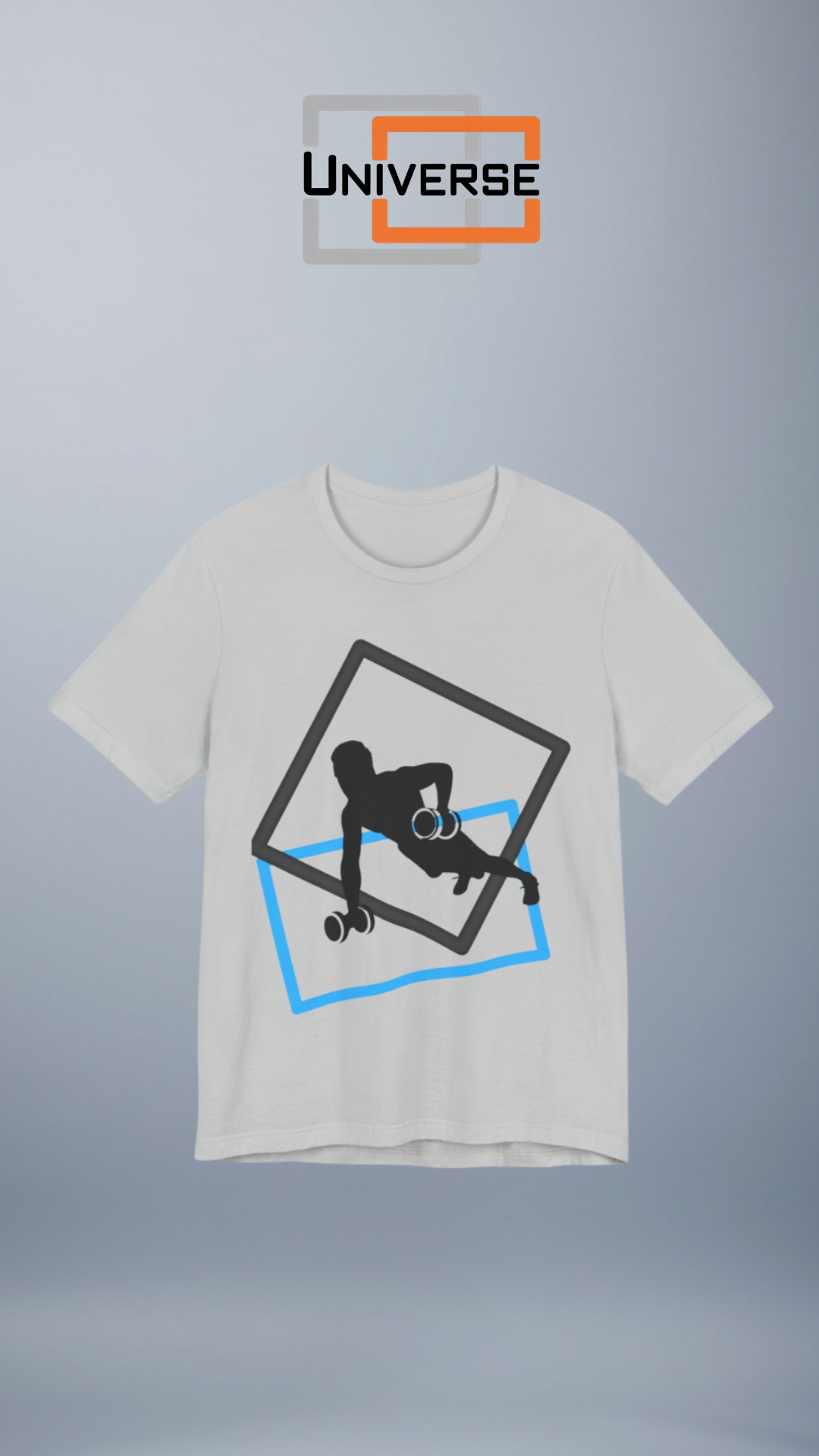 Minimal Dumbbell Row Light Branded Design Portrait — Universe Digital