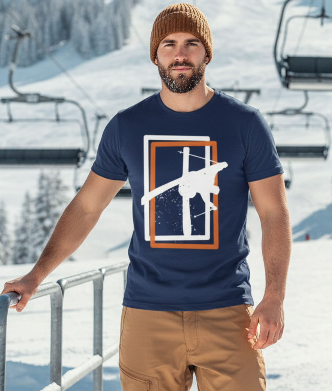 Minimal Freestyle Skier Dark Mockup — Universe Digital