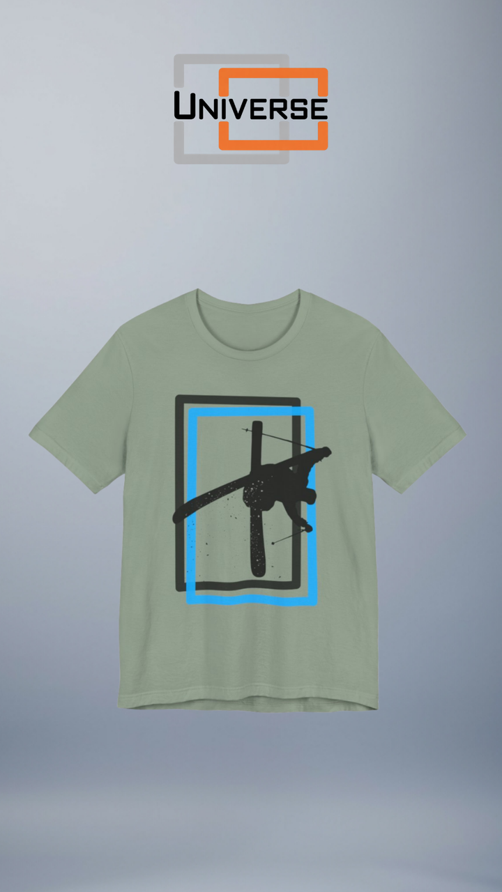 Minimal Freestyle Skier Light Branded Design Portrait — Universe Digital