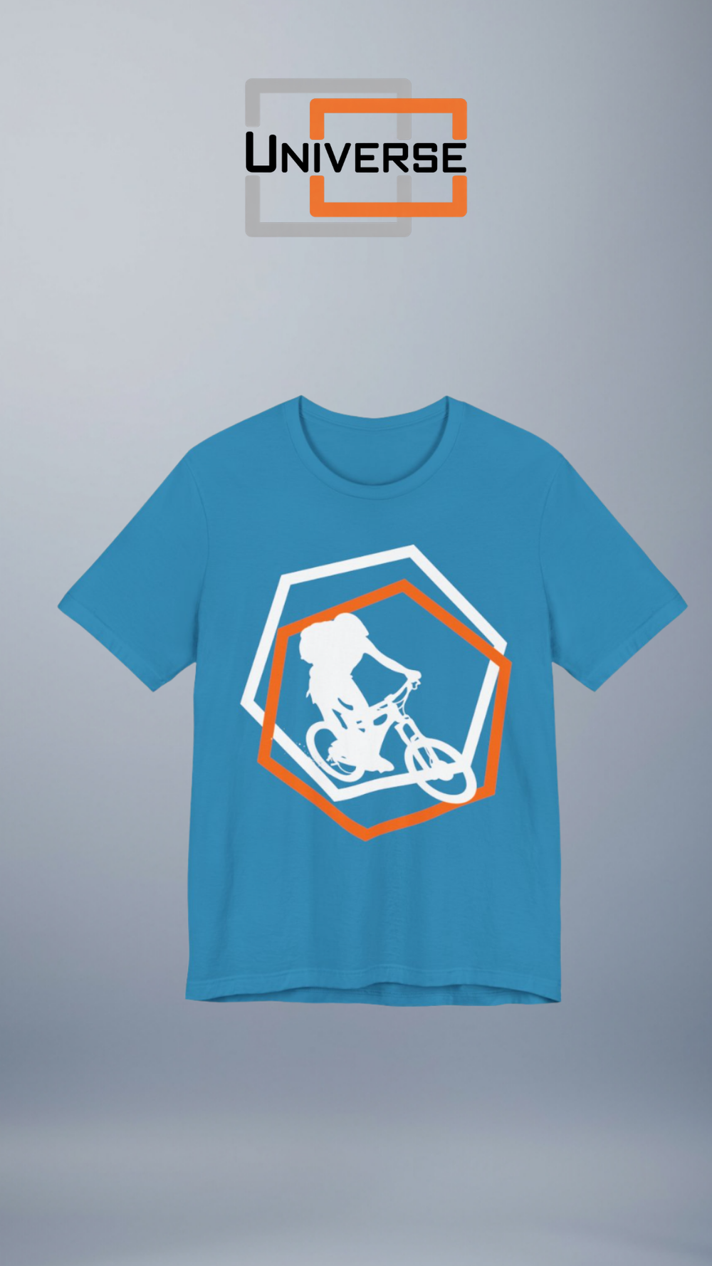 Minimal Mountain Biker Dark Branded Design Portrait — Universe Digital