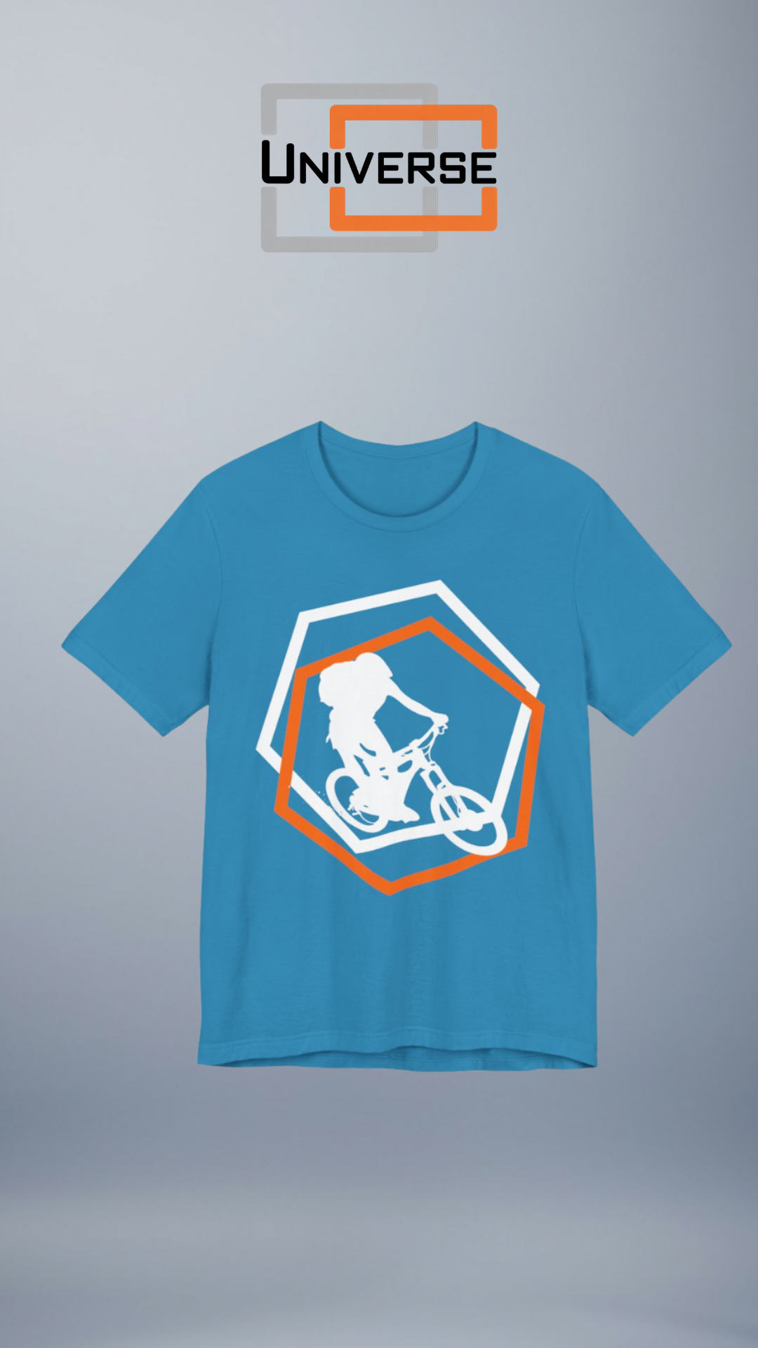 Minimal Mountain Biker Dark Branded Design Portrait — Universe Digital
