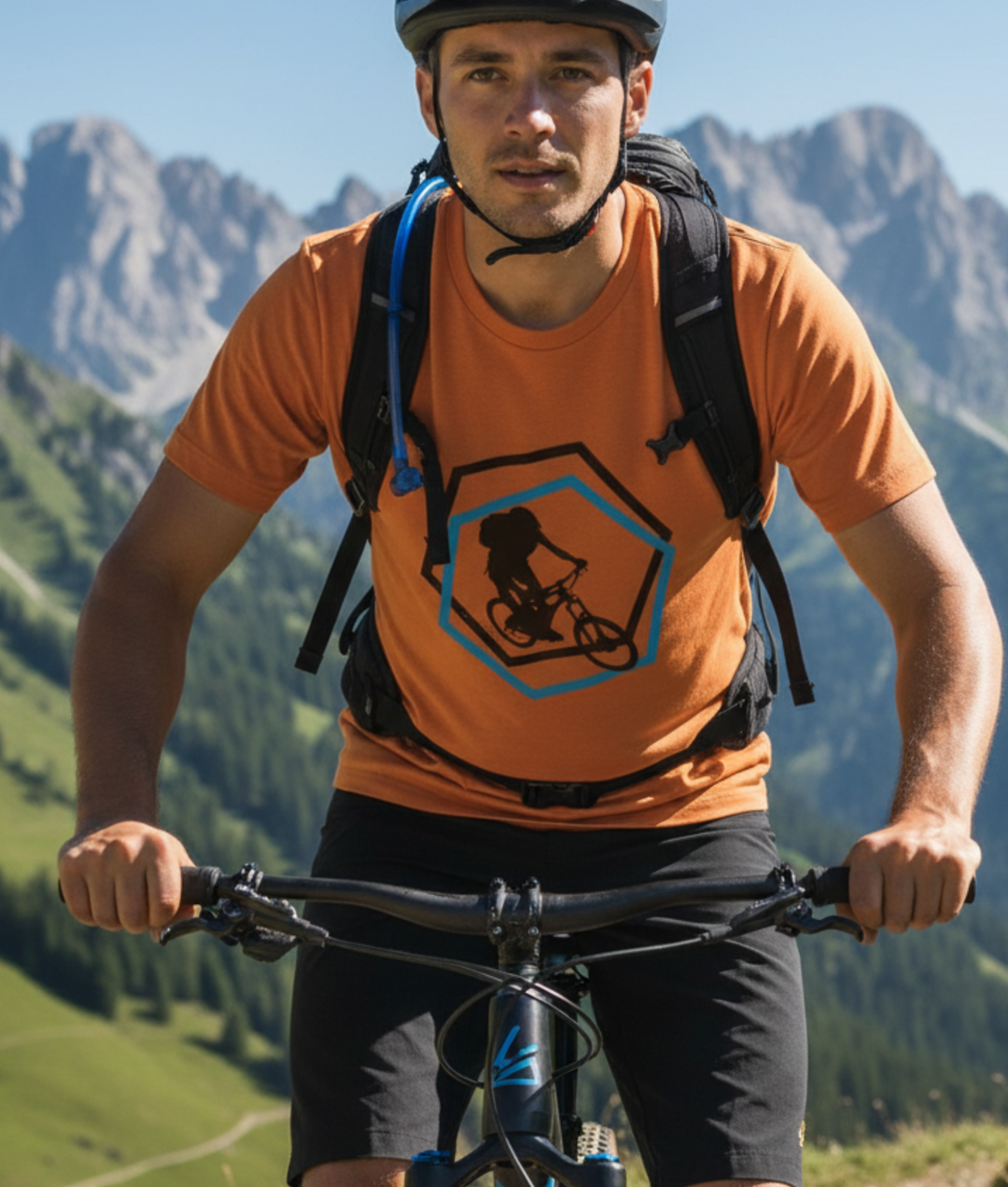 Minimal Mountain Biker Light Mockup — Universe Digital