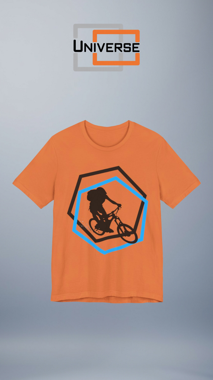 Minimal Mountain Biker Light Branded Design Portrait — Universe Digital