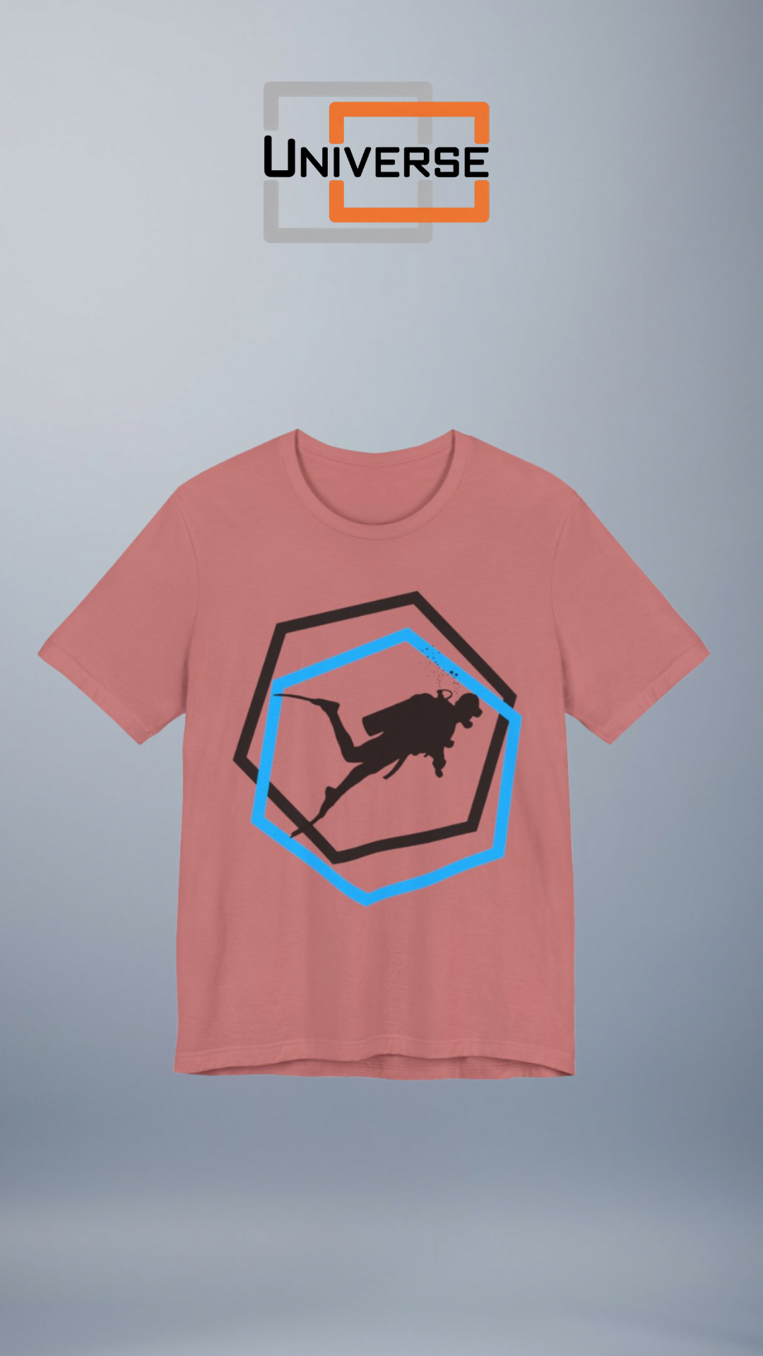 Minimal Scuba Diver Light Branded Design Portrait — Universe Digital
