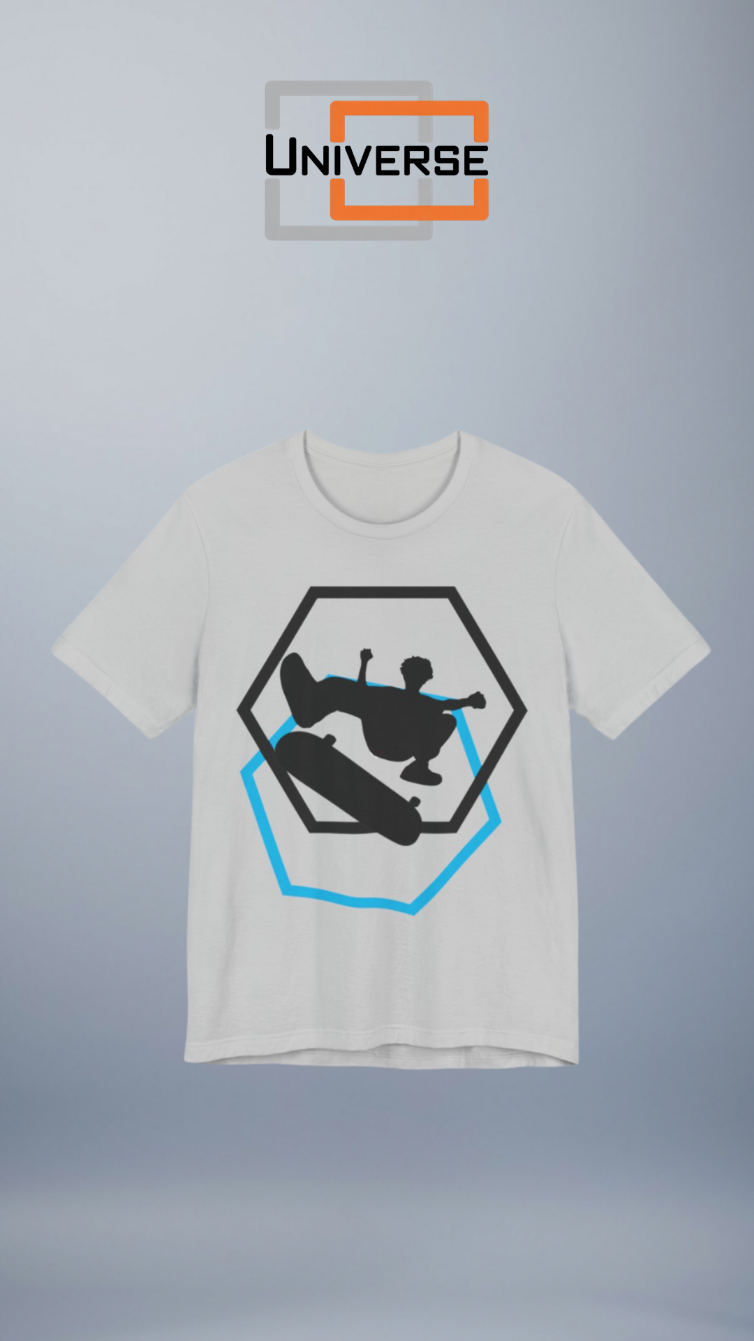 Minimal Skateboarder Light Branded Design Portrait — Universe Digital