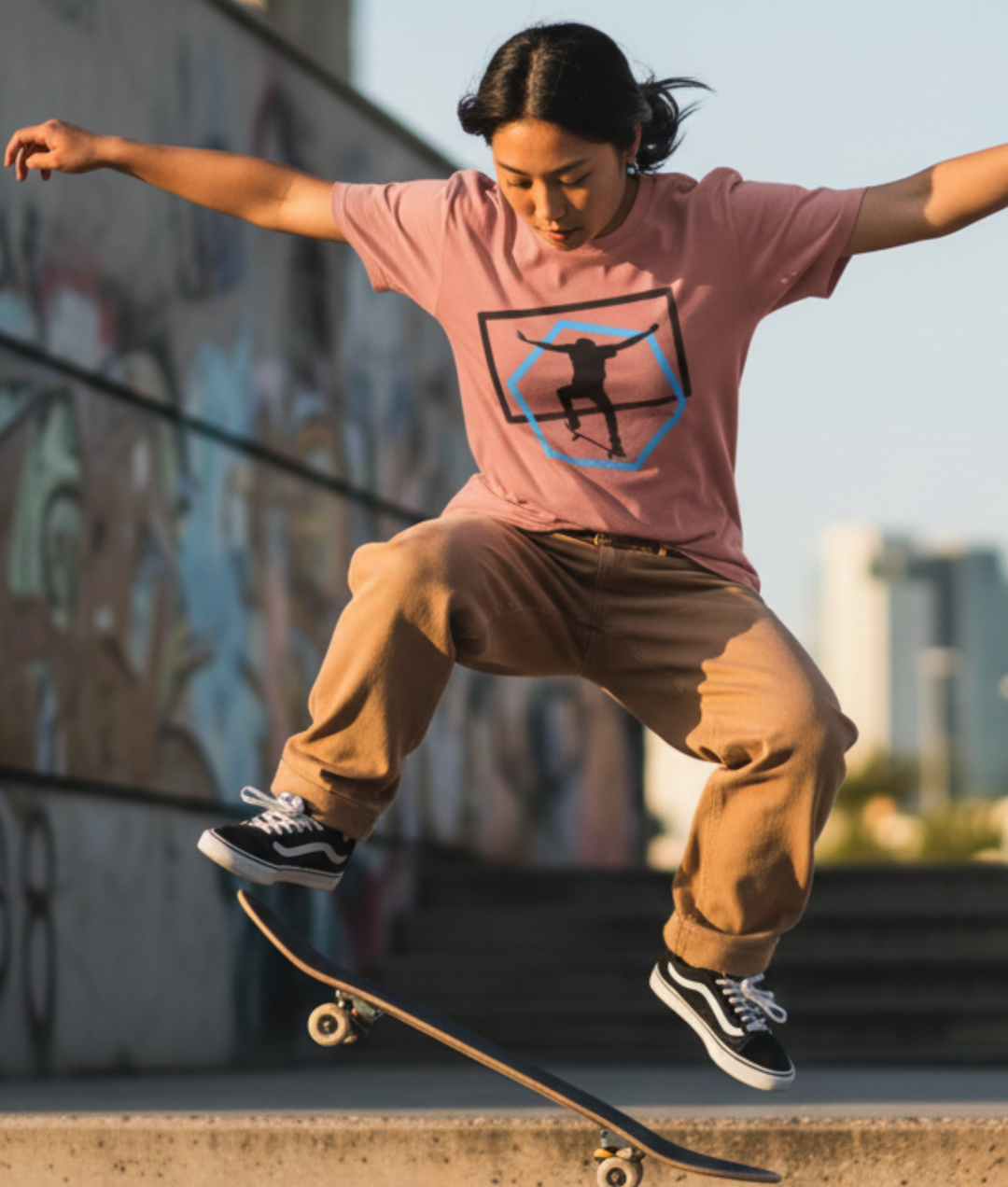 Minimal Skateboarder Ollie Light Mockup — Universe Digital