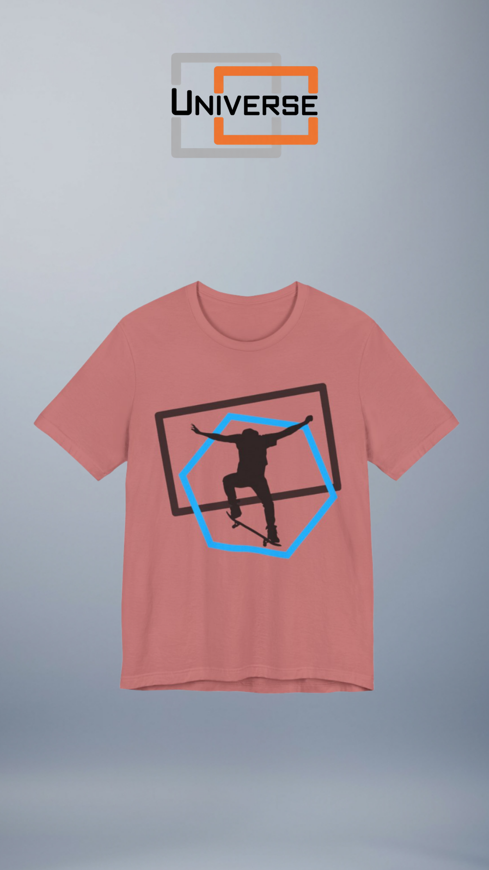 Minimal Skateboarder Ollie Light Branded Design Portrait — Universe Digital