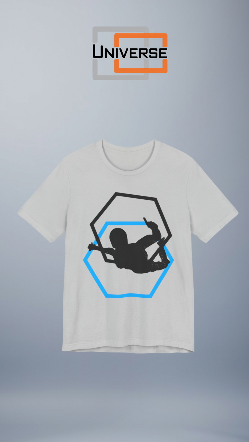 Minimal Skydiver Light Branded Design Portrait — Universe Digital