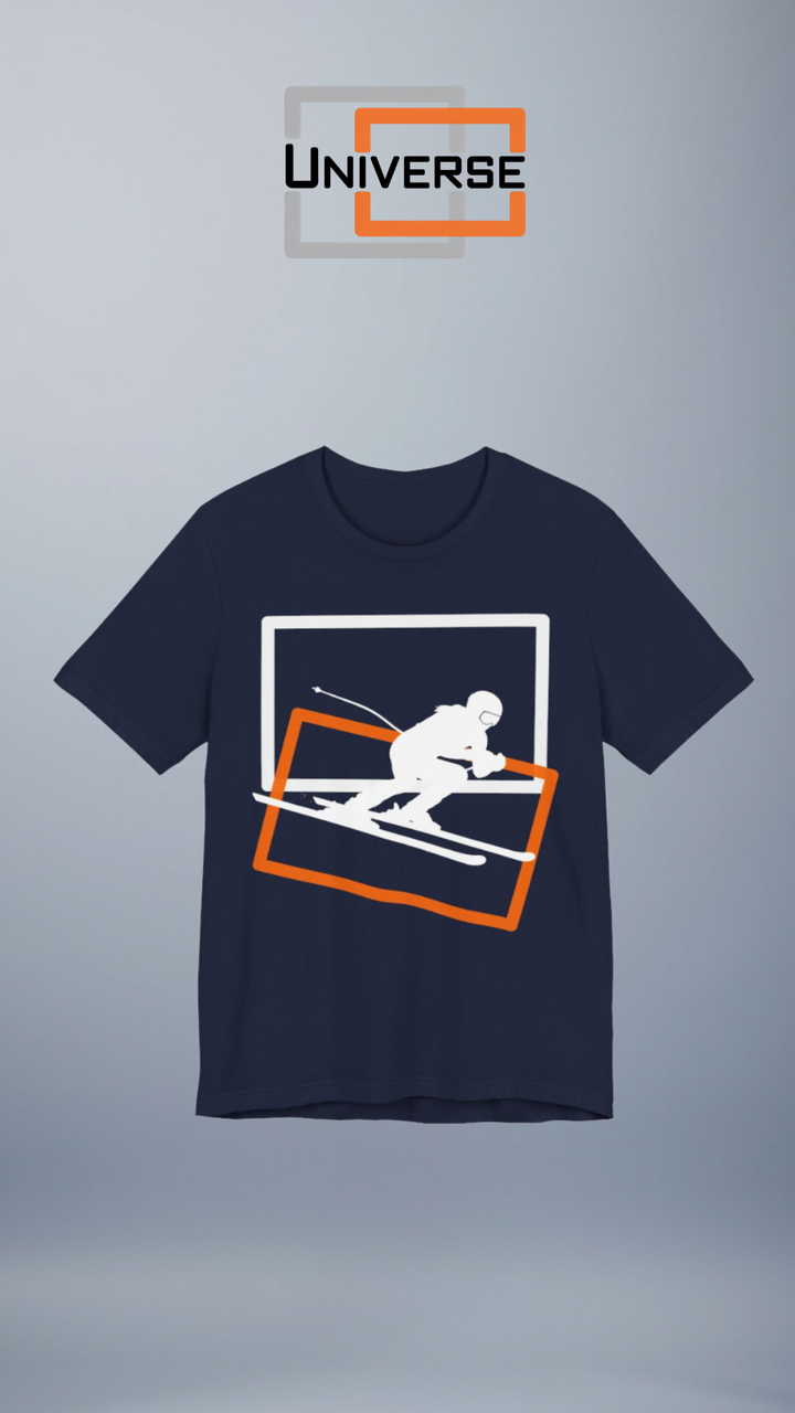 Minimal Speed Skier Dark Branded Design Portrait — Universe Digital