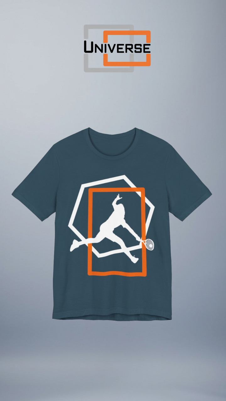 Minimal Tennis Man Dark Branded Design Portrait — Universe Digital