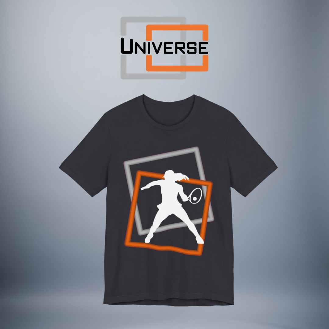 Minimal Tennis Woman Dark Branded Design — Universe Digital