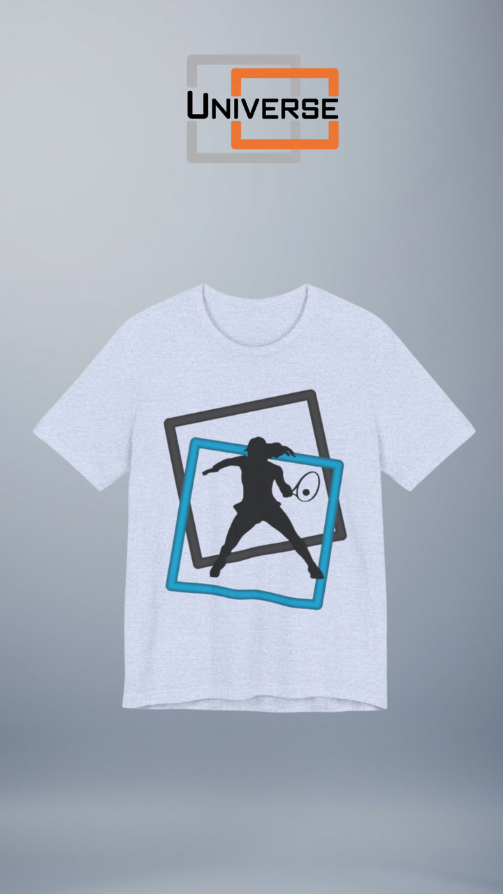 Minimal Tennis Woman Light 2 Branded Design Portrait — Universe Digital