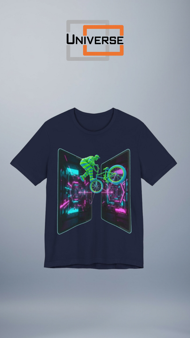 Neon BMX Cyber Z-Fold Portal Branded Design Portrait — Universe Digital
