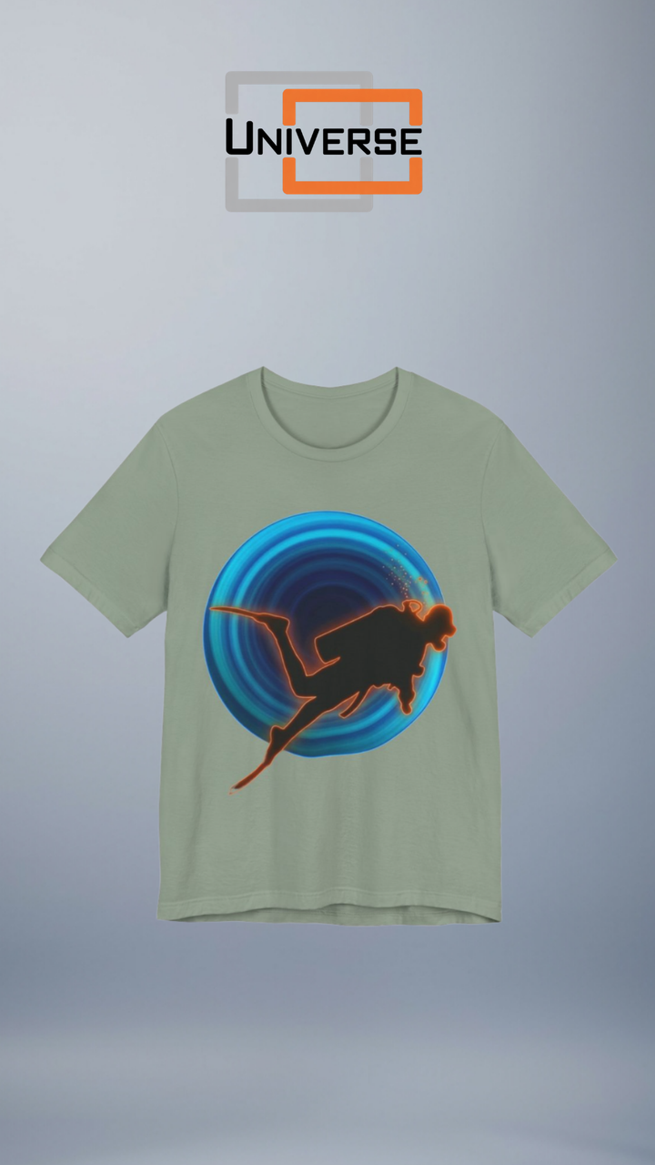 Neon Diver Vortex Branded Design Portrait — Universe Digital