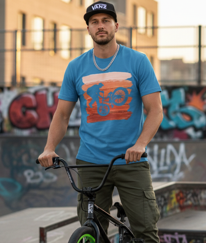 Vintage BMX Orange Stripes Mockup — Universe Digital