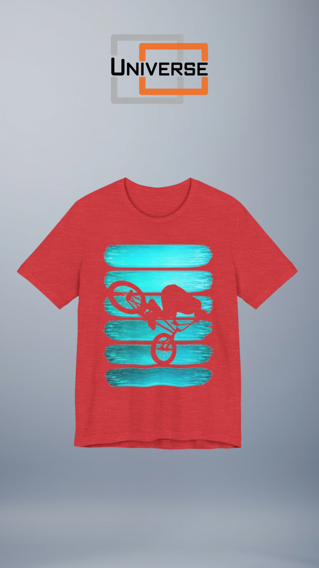 Vintage BMX Teal Stripes Branded Design Portrait — Universe Digital