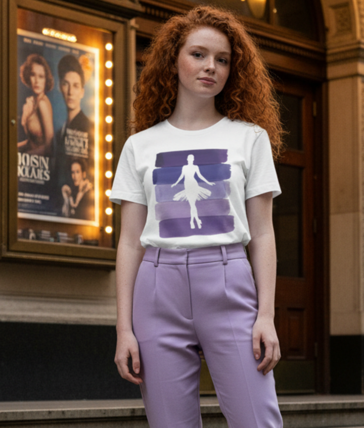 Vintage Ballerina Purple Stripes Mockup — Universe Digital