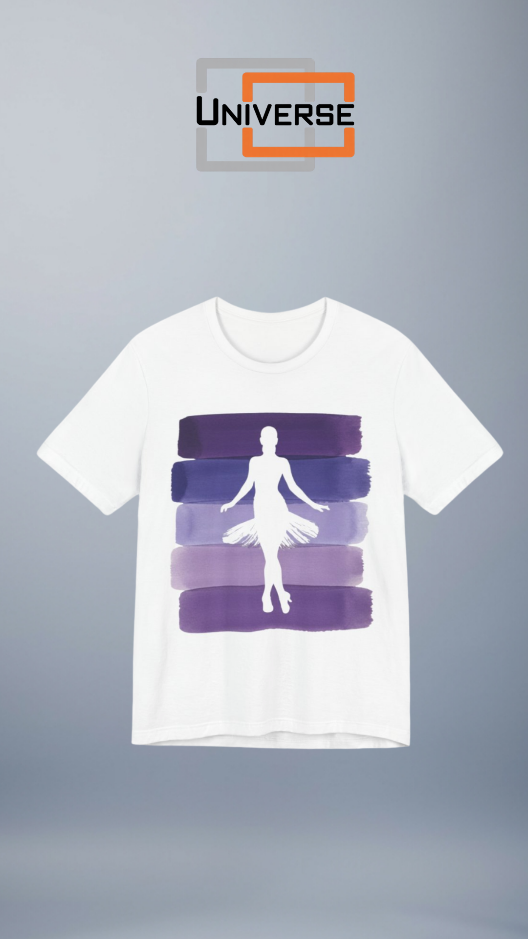 Vintage Ballerina Purple Stripes Branded Design Portrait — Universe Digital