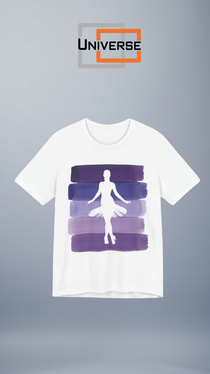Vintage Ballerina Purple Stripes Branded Design Portrait — Universe Digital
