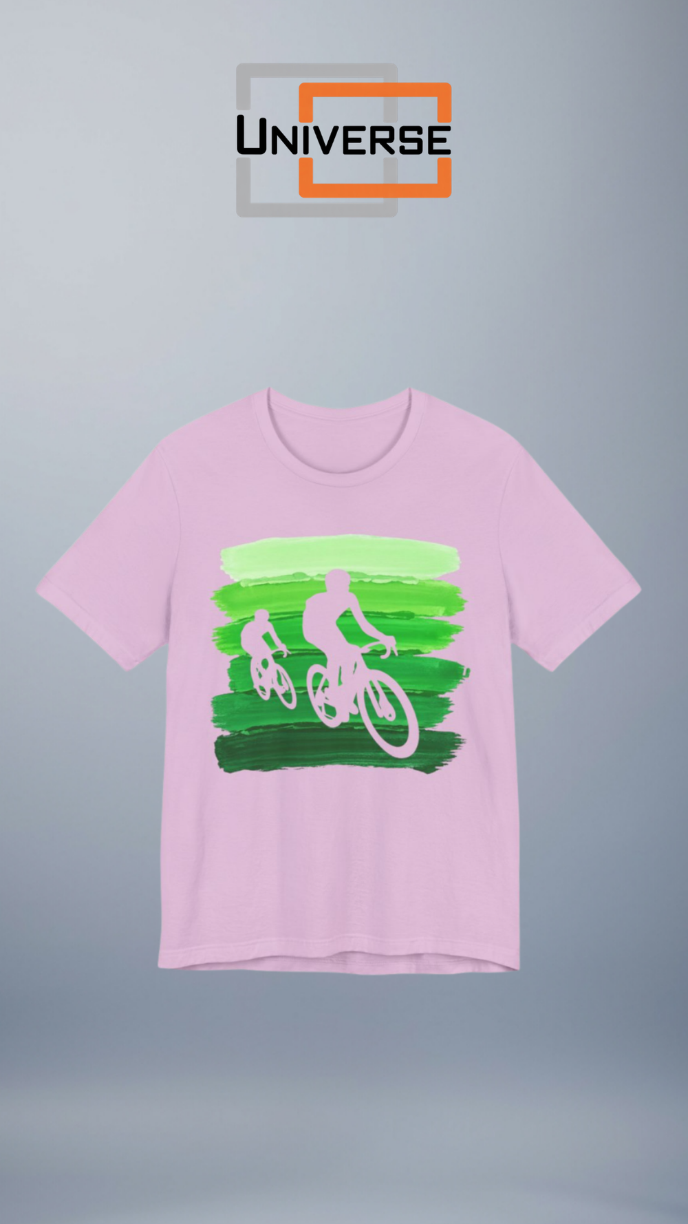 Vintage Cyclists Green Stripes Branded Design Portrait — Universe Digital