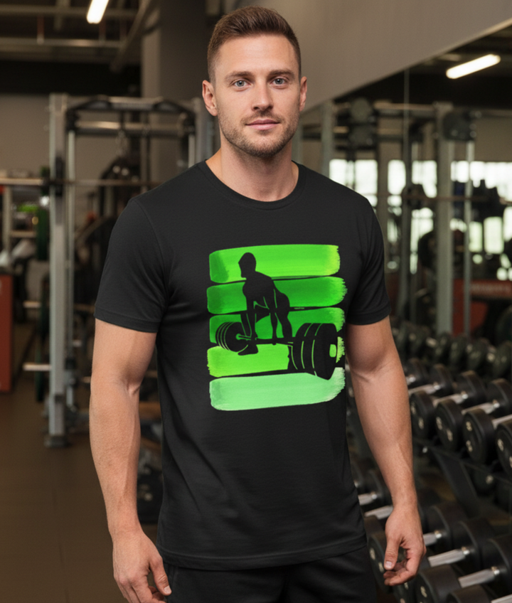 Vintage Deadlift Green Stripes Mockup — Universe Digital
