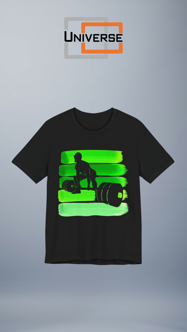 Vintage Deadlift Green Stripes Branded Design Portrait — Universe Digital
