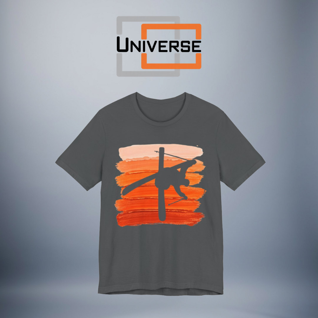 Vintage Freestyle Skier Orange Stripes Branded Design — Universe Digital