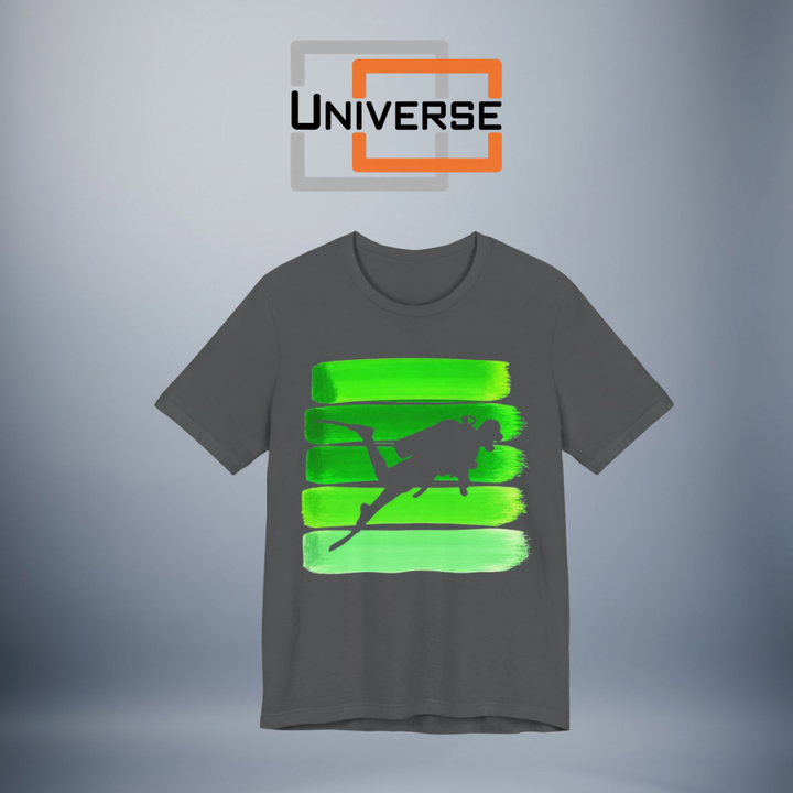 Vintage Scuba Diver Green Stripes Branded Design — Universe Digital