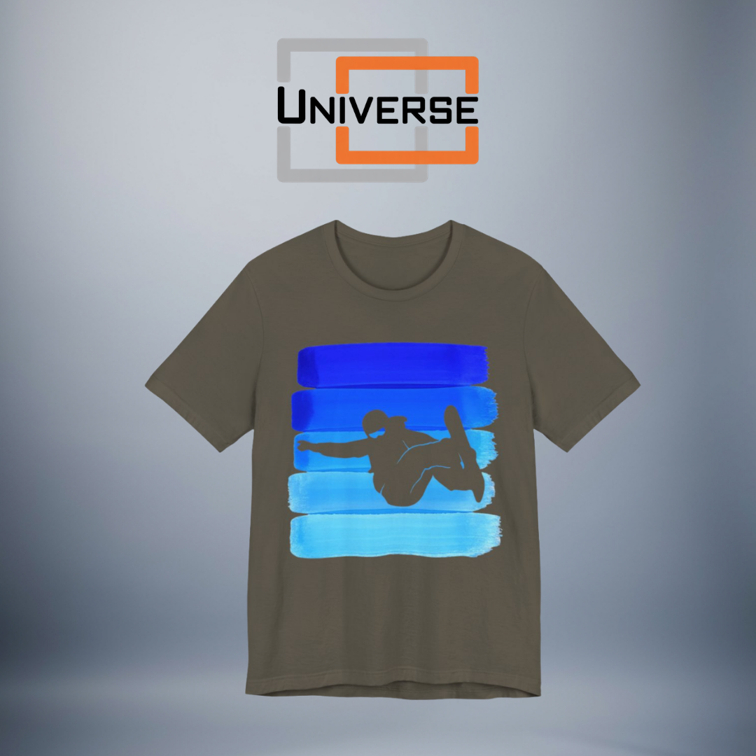 Vintage Snowboarder Blue Stripes Branded Design — Universe Digital
