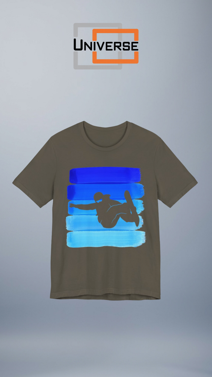 Vintage Snowboarder Blue Stripes Branded Design Portrait — Universe Digital