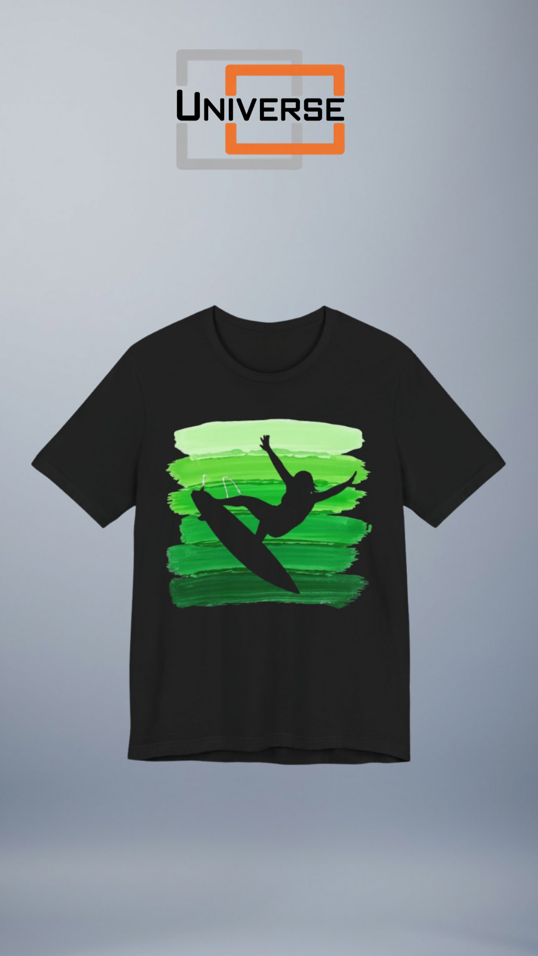 Vintage Surfer carve Green Branded Design Portrait — Universe Digital