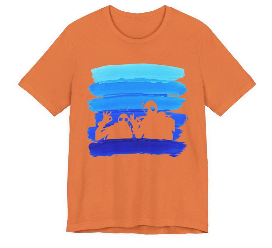 Vintage Scuba Divers Blue Stripes | Universe
