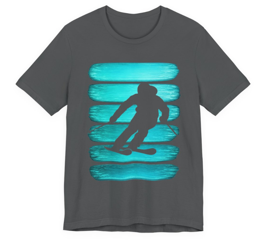 Vintage Skier Teal Stripes | Universe