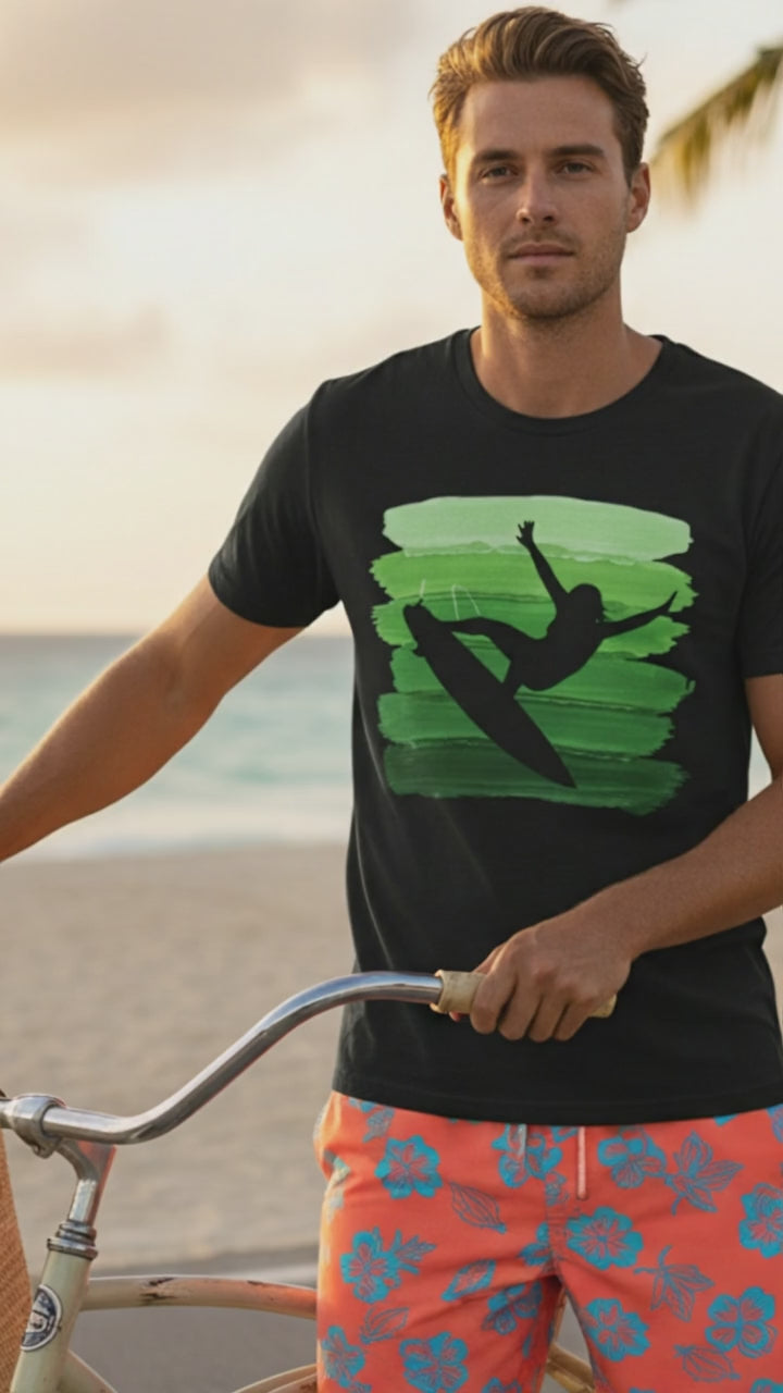 Vintage Surfer carve Green Lifestyle Video — Universe Digital
