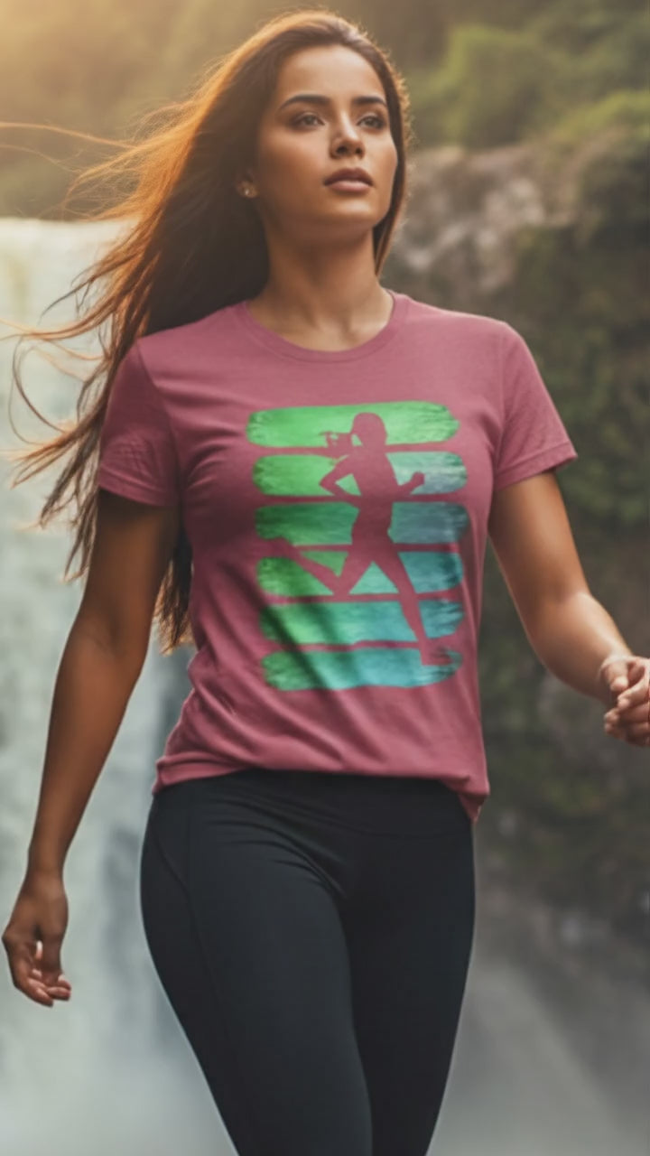 Vintage Runner Green Teal Stripes Lifestyle Video — Universe Digital